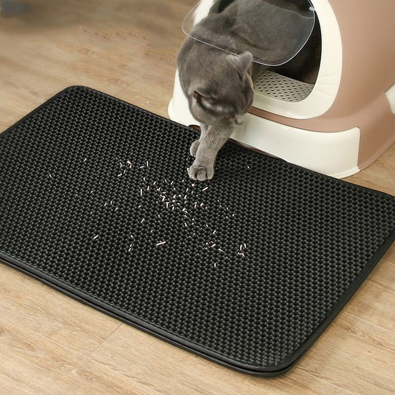 Cat Litter Mat Pet Waterproof Double Eva Layer Toilet Foldable Bottom Non  Slip