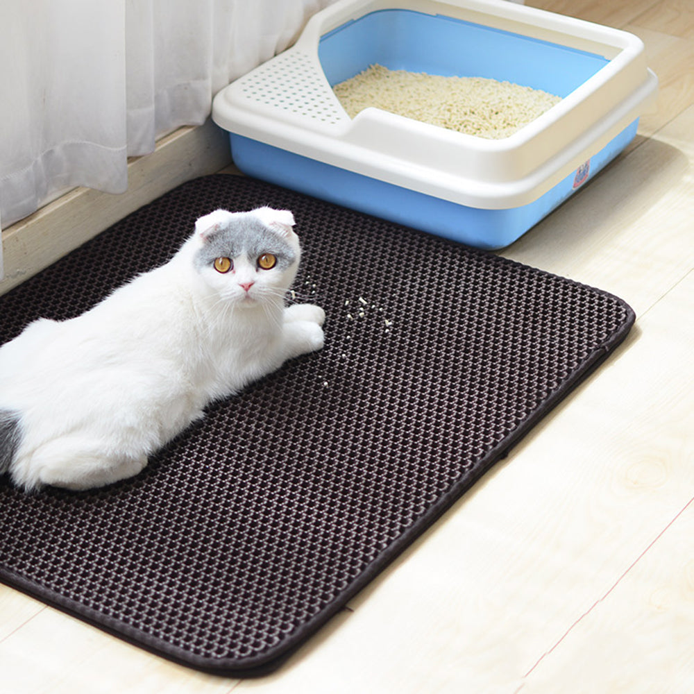 Cat Litter Mat for Kitty Litter Box Double Layer Cat Litter Pad
